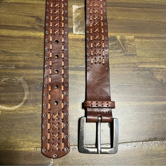 Fossil Double Hole Brown Leather Belt - Picture 4 of 9